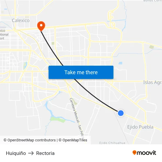 Huiquiño to Rectoria map