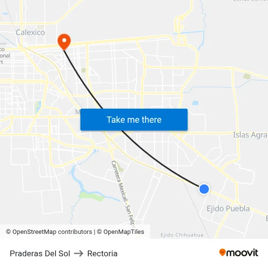 Praderas Del Sol to Rectoria map