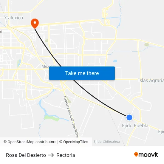 Rosa Del Desierto to Rectoria map
