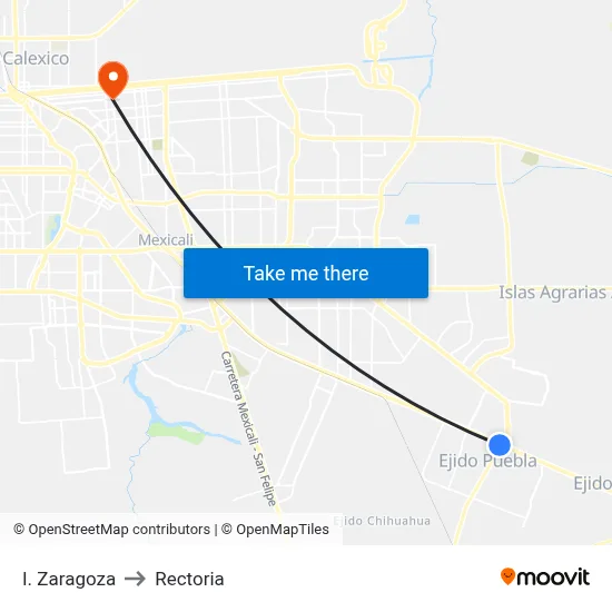 I. Zaragoza to Rectoria map