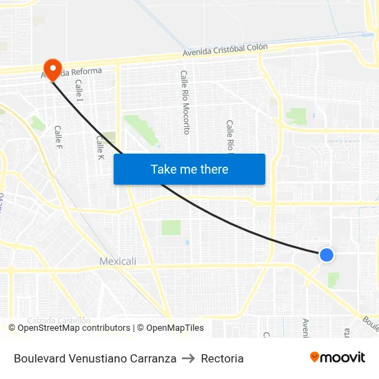 Boulevard Venustiano Carranza to Rectoria map