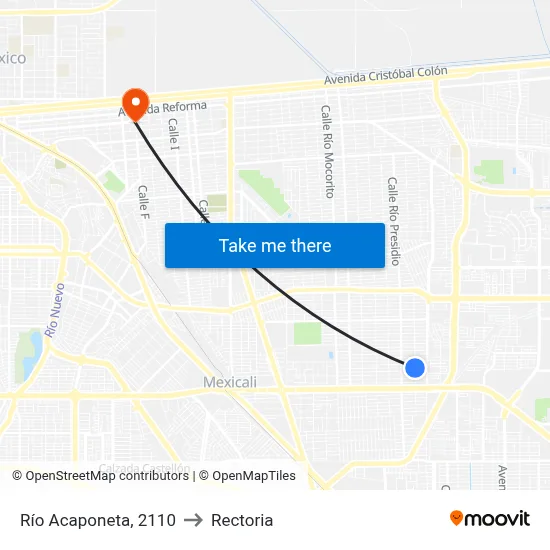 Río Acaponeta, 2110 to Rectoria map
