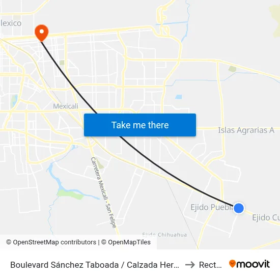 Boulevard Sánchez Taboada / Calzada Heróica Puebla to Rectoria map