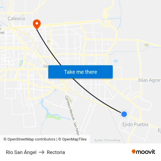 Río San Ángel to Rectoria map