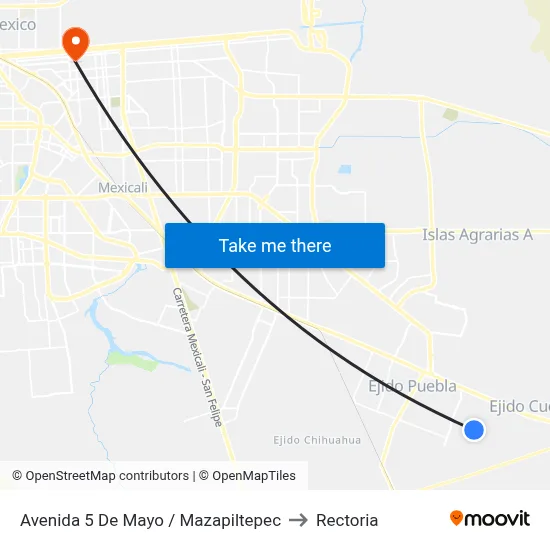 Avenida 5 De Mayo / Mazapiltepec to Rectoria map