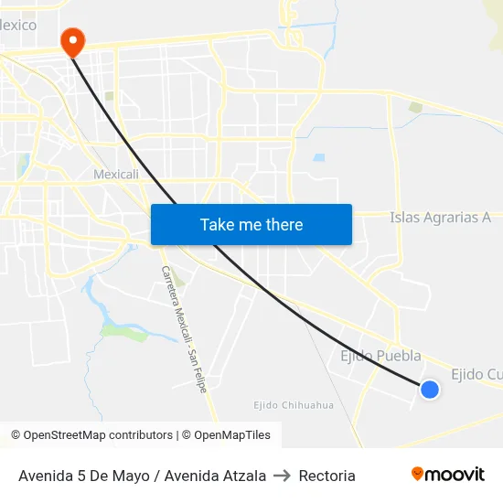 Avenida 5 De Mayo / Avenida Atzala to Rectoria map