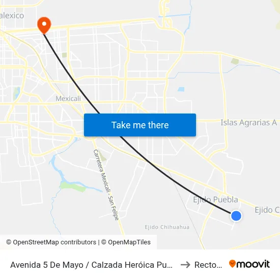 Avenida 5 De Mayo / Calzada Heróica Puebla to Rectoria map