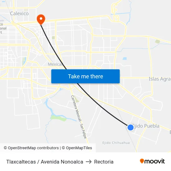 Tlaxcaltecas / Avenida Nonoalca to Rectoria map