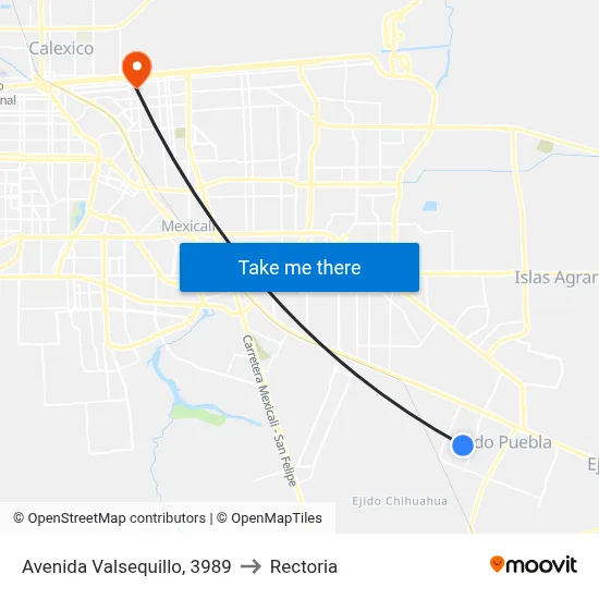 Avenida Valsequillo, 3989 to Rectoria map