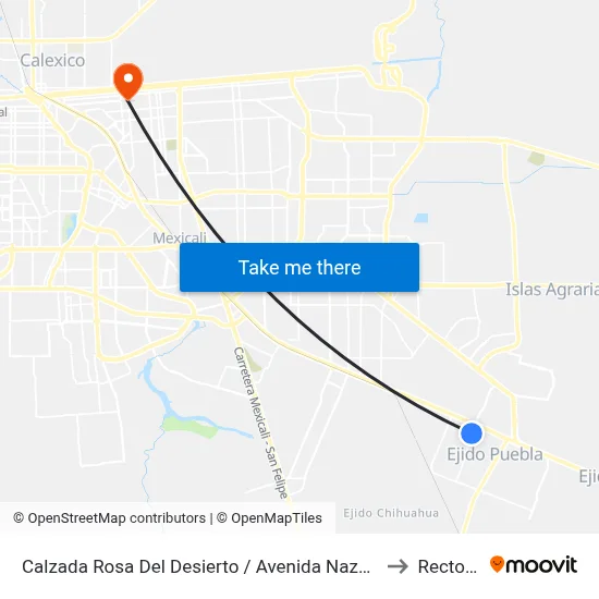 Calzada Rosa Del Desierto / Avenida Nazarena to Rectoria map