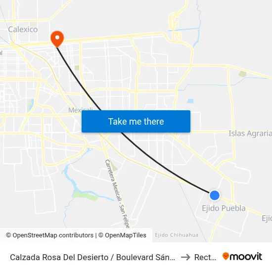 Calzada Rosa Del Desierto / Boulevard Sánchez Taboada to Rectoria map