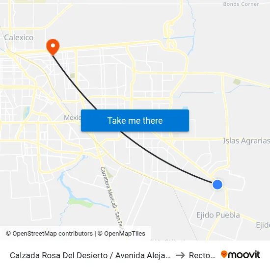 Calzada Rosa Del Desierto / Avenida Alejandrita to Rectoria map