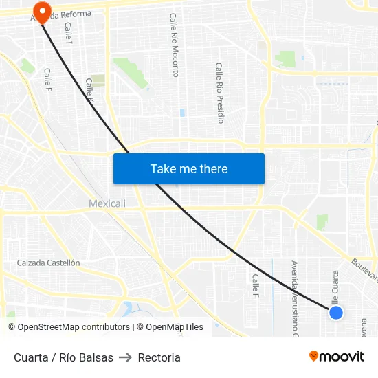 Cuarta / Río Balsas to Rectoria map