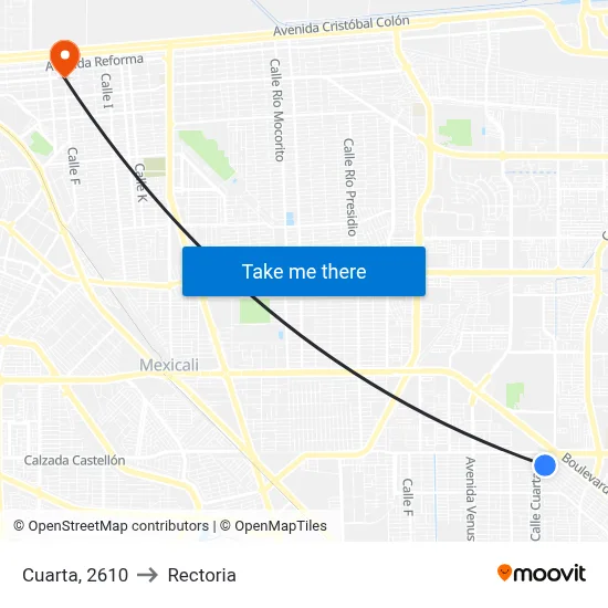 Cuarta, 2610 to Rectoria map