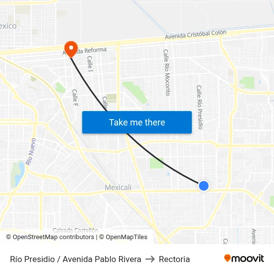 Río Presidio / Avenida Pablo Rivera to Rectoria map