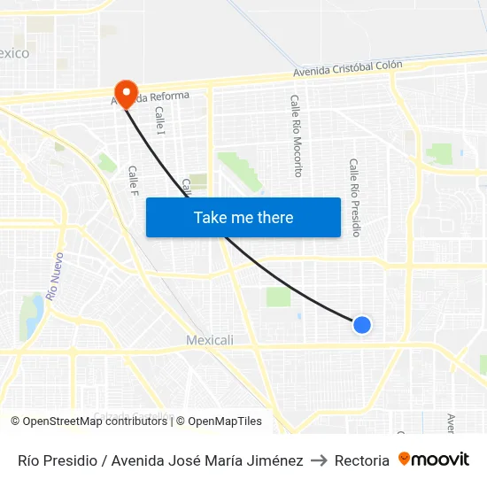 Río Presidio / Avenida José María Jiménez to Rectoria map