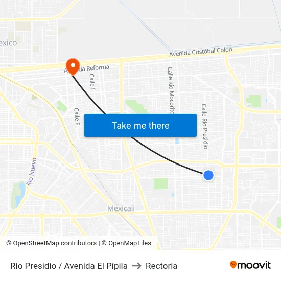Río Presidio / Avenida El Pípila to Rectoria map