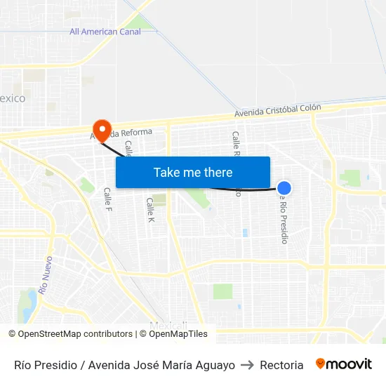 Río Presidio / Avenida José María Aguayo to Rectoria map