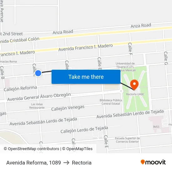 Avenida Reforma, 1089 to Rectoria map