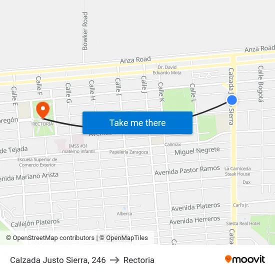 Calzada Justo Sierra, 246 to Rectoria map