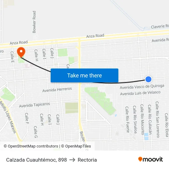 Calzada Cuauhtémoc, 898 to Rectoria map