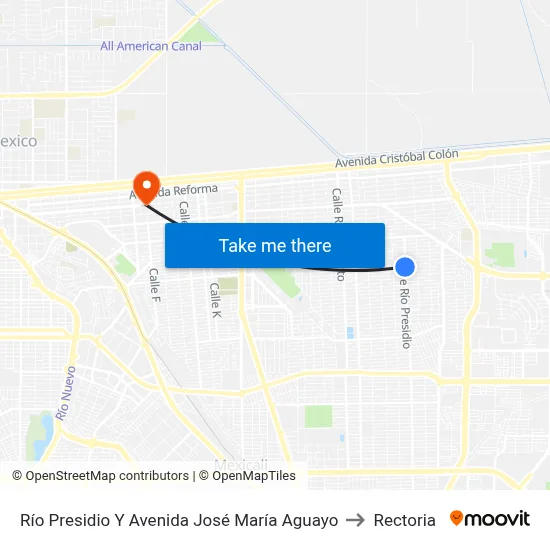 Río Presidio Y Avenida José María Aguayo to Rectoria map