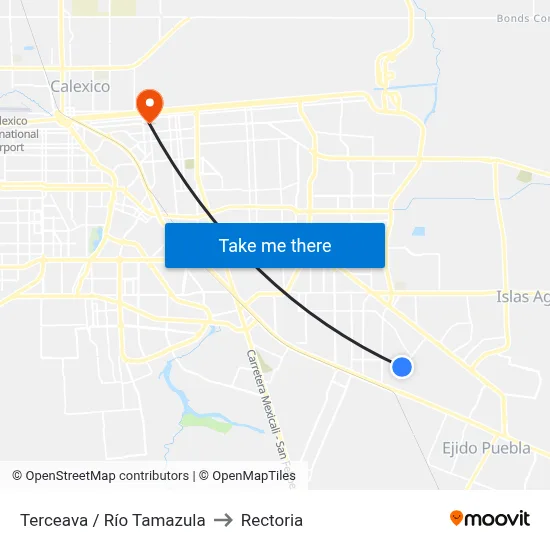 Terceava / Río Tamazula to Rectoria map