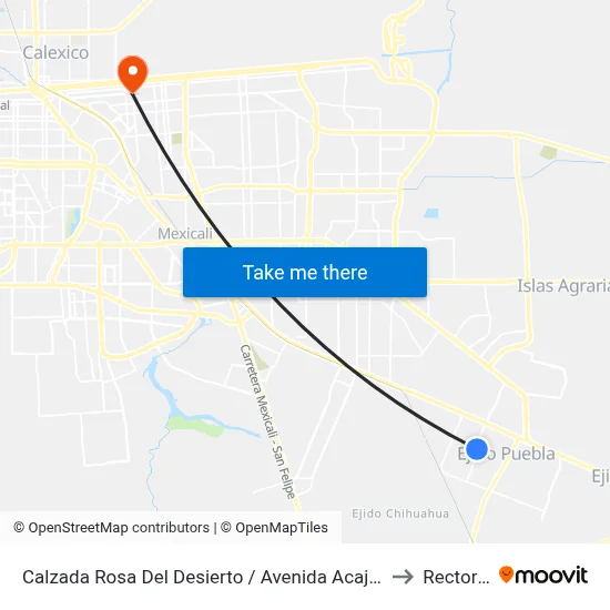 Calzada Rosa Del Desierto / Avenida Acajete to Rectoria map