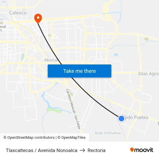 Tlaxcaltecas / Avenida Nonoalca to Rectoria map