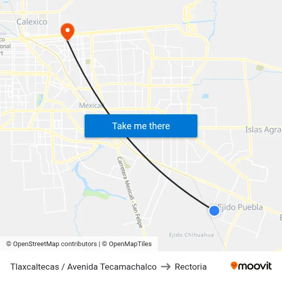 Tlaxcaltecas / Avenida Tecamachalco to Rectoria map