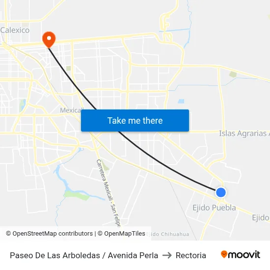 Paseo De Las Arboledas / Avenida Perla to Rectoria map