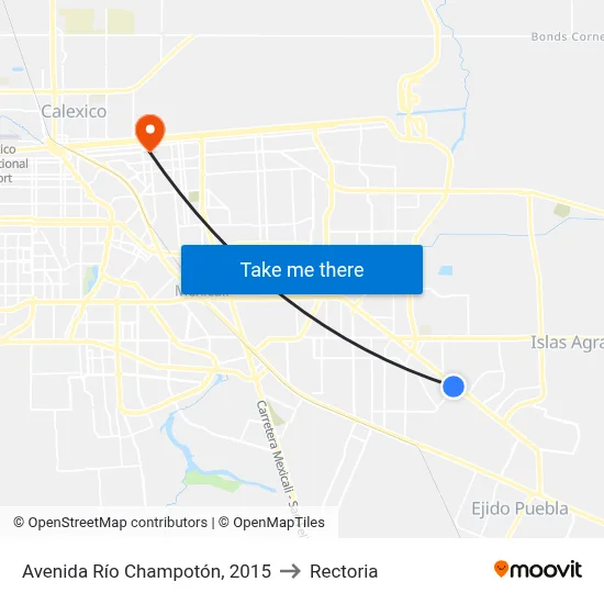 Avenida Río Champotón, 2015 to Rectoria map
