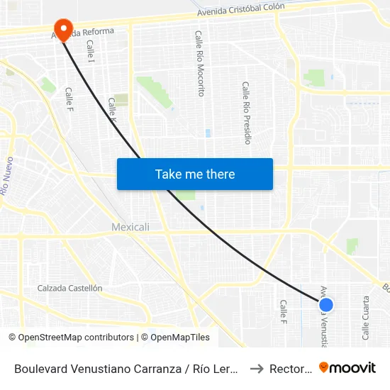 Boulevard Venustiano Carranza / Río Lerma to Rectoria map