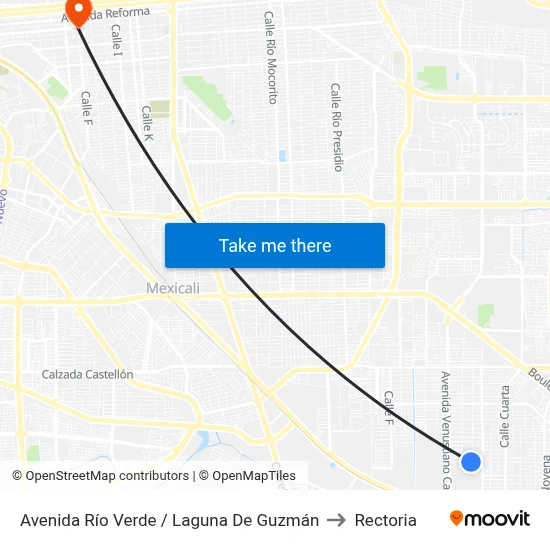 Avenida Río Verde / Laguna De Guzmán to Rectoria map