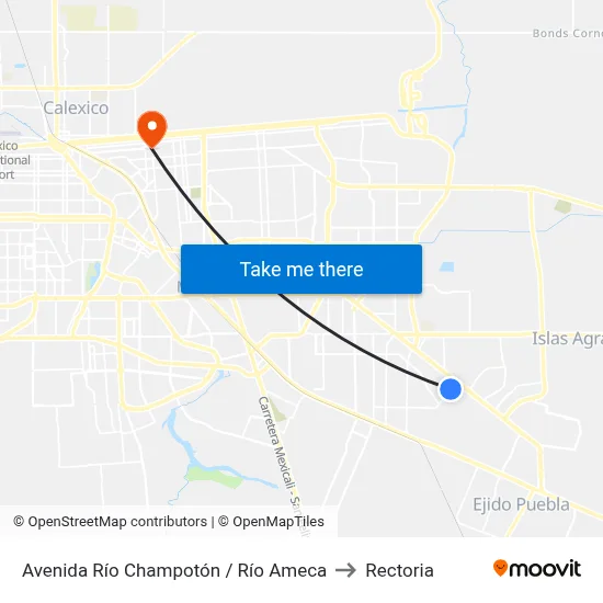 Avenida Río Champotón / Río Ameca to Rectoria map