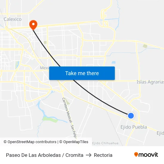 Paseo De Las Arboledas / Cromita to Rectoria map