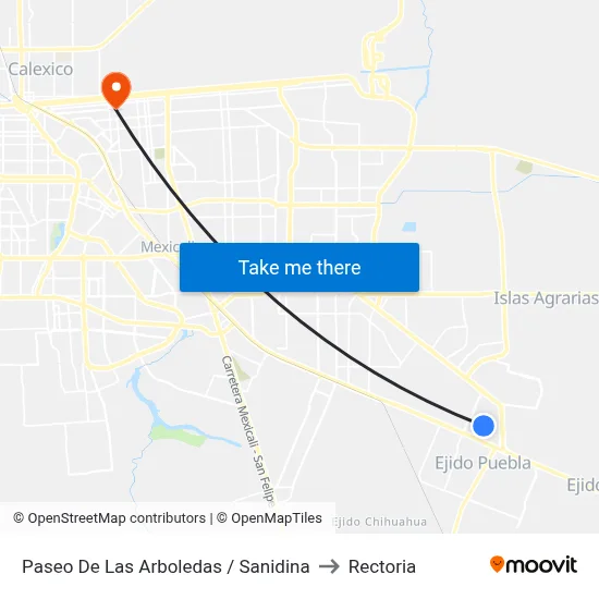 Paseo De Las Arboledas / Sanidina to Rectoria map