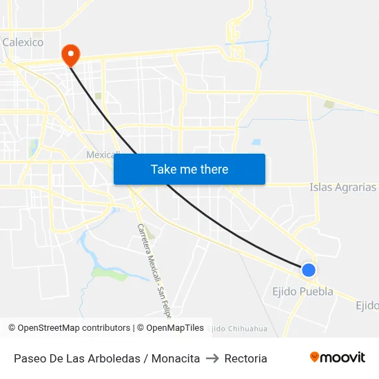 Paseo De Las Arboledas / Monacita to Rectoria map