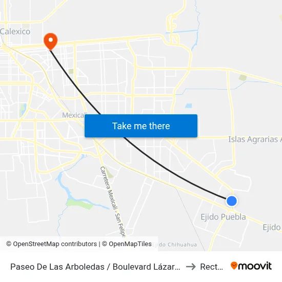 Paseo De Las Arboledas / Boulevard Lázaro Cárdenas to Rectoria map
