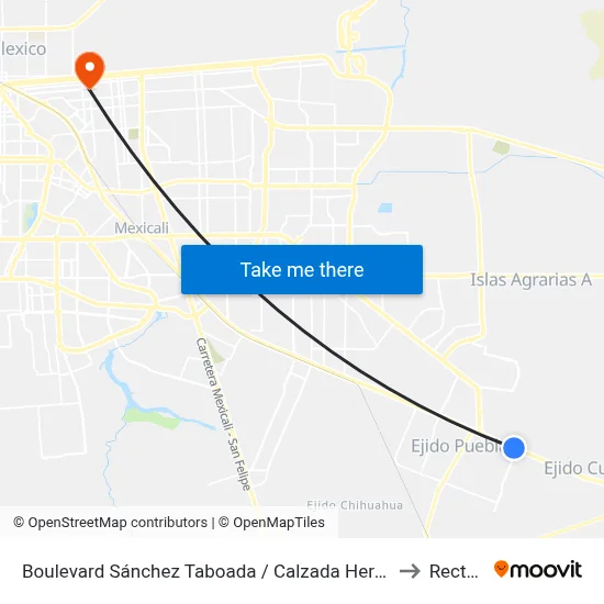 Boulevard Sánchez Taboada / Calzada Heróica Puebla to Rectoria map
