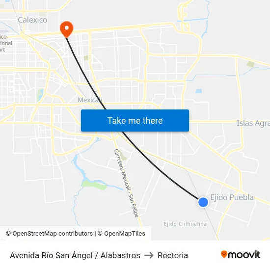 Avenida Río San Ángel / Alabastros to Rectoria map