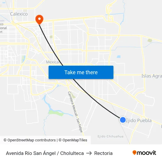 Avenida Río San Ángel / Cholulteca to Rectoria map