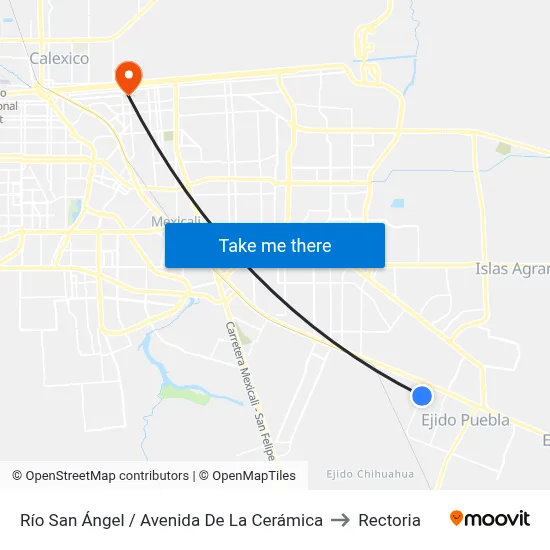 Río San Ángel / Avenida De La Cerámica to Rectoria map