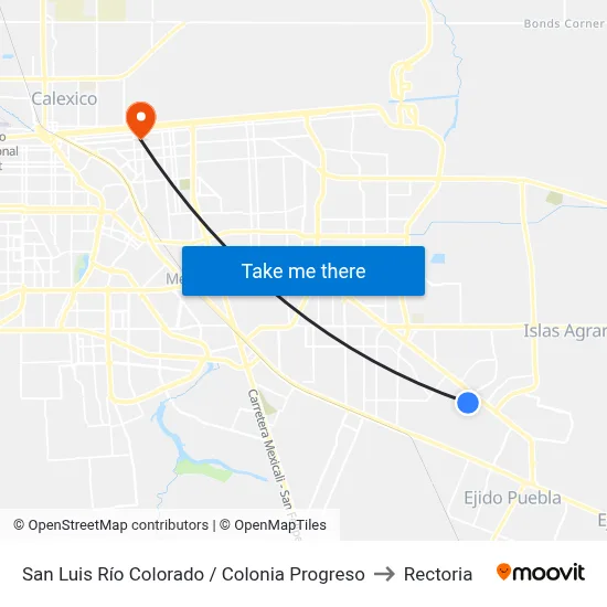 San Luis Río Colorado / Colonia Progreso to Rectoria map