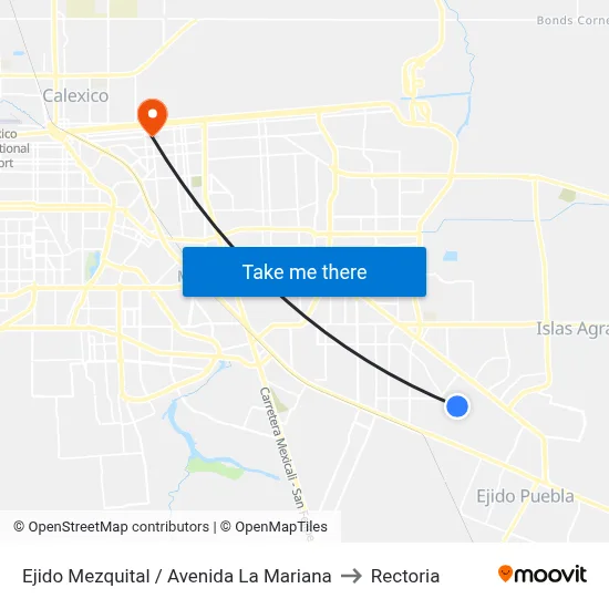 Ejido Mezquital / Avenida La Mariana to Rectoria map