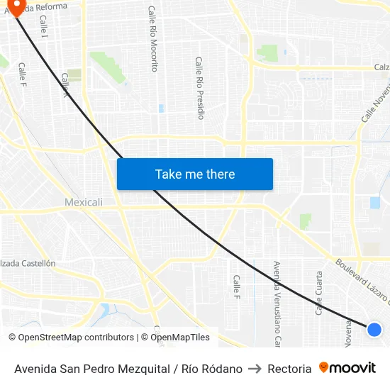 Avenida San Pedro Mezquital / Río Ródano to Rectoria map