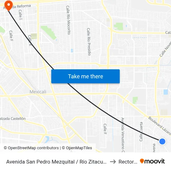 Avenida San Pedro Mezquital / Río Zitacuaro to Rectoria map