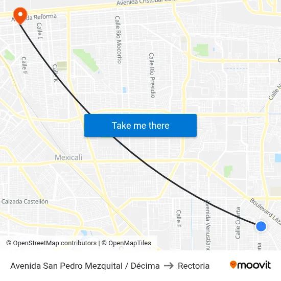 Avenida San Pedro Mezquital / Décima to Rectoria map