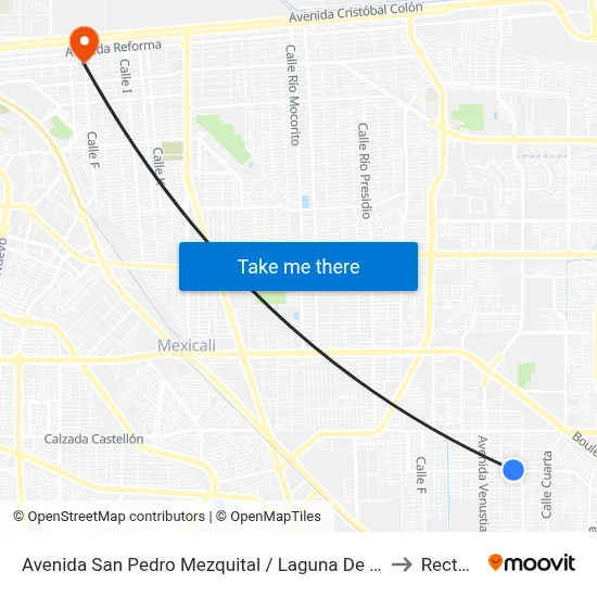 Avenida San Pedro Mezquital / Laguna De Guzmán to Rectoria map