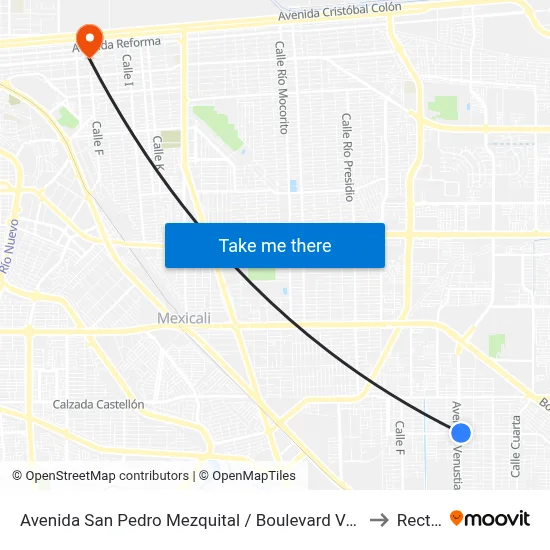 Avenida San Pedro Mezquital / Boulevard Venustiano Carranza to Rectoria map